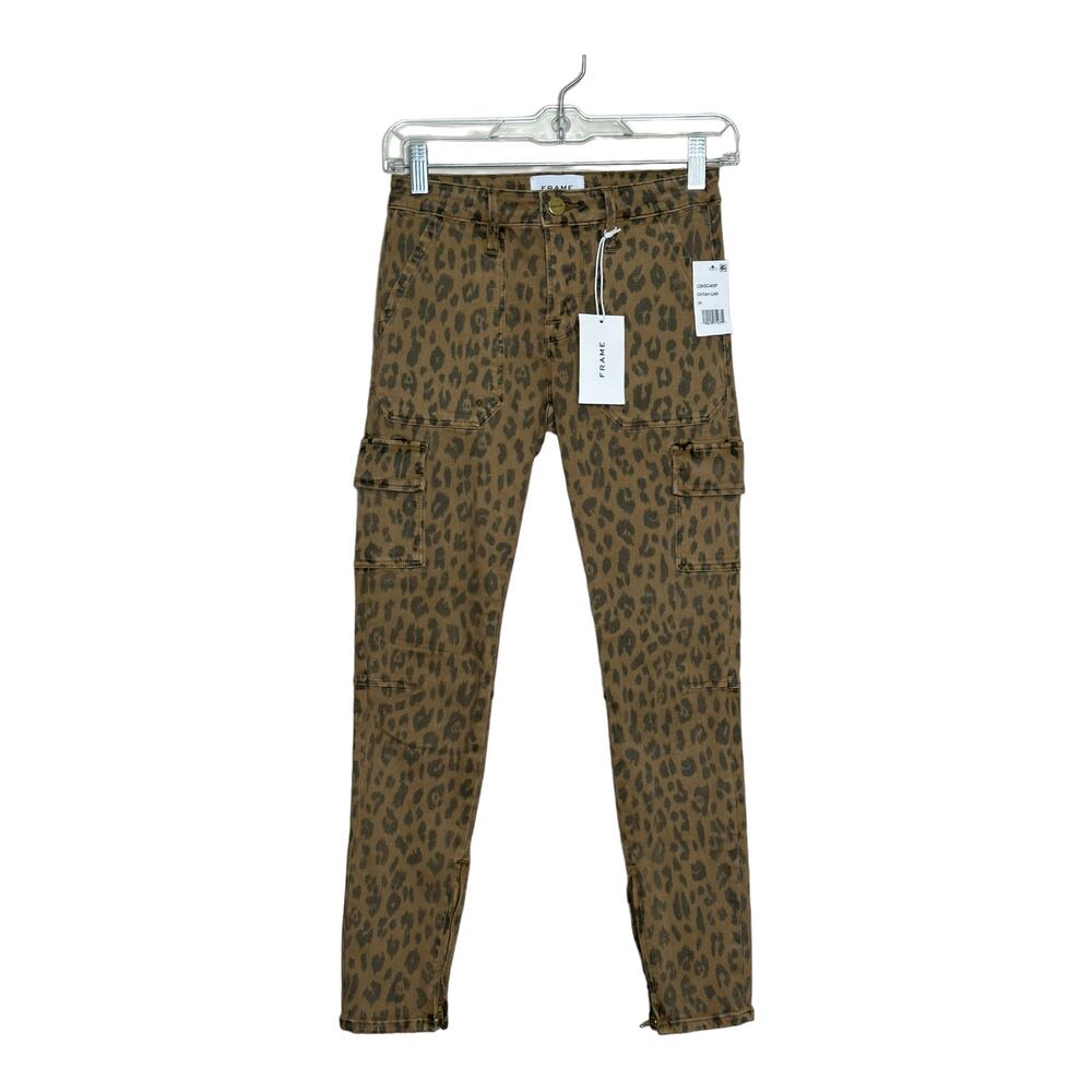FRAME beige cheetah cargo ankle jeans size 24 - 0